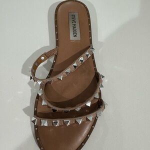 Steve Madden Tan Sandals with Silver Studs
